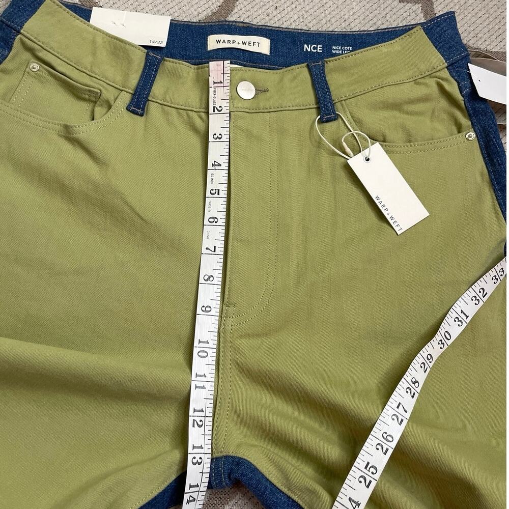 Warp + Weft NCE Nice Cote Wide Leg Two-Tone Two-Faced Jeans Size 14/32 MSRP $98 - Picture 4 of 15